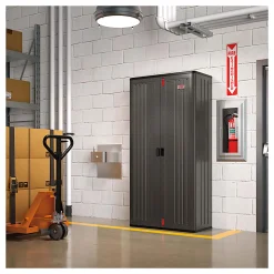 Suncast Commercial Mega Tall Storage Cabinet, 4 Shelves, Gray