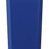 Suncast Commercial Narrow Rectangular Resin Trash Can, With Handles, 23 Gallons, 30"H x 11"W x 22"D, Blue Recycle