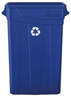 Suncast Commercial Narrow Rectangular Resin Trash Can, With Handles, 23 Gallons, 30