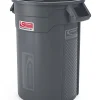 Suncast® Commercial Oval HDPE Utility Trash Can, 32 Gallons, Gray