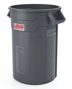 Suncast® Commercial Oval HDPE Utility Trash Can, 32 Gallons, Gray