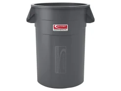 Suncast® Commercial Oval HDPE Utility Trash Can, 55 Gallons, Gray