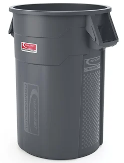 Suncast® Commercial Oval HDPE Utility Trash Can, 44 Gallons, Gray