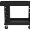 Suncast Commercial 2-Shelf Heavy-Duty Structural Foam Utility Cart, 34-13/16"H x 26-1/2"W x 48-3/4"D, Gray