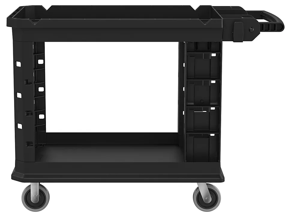 Suncast Commercial 2-Shelf Heavy-Duty Structural Foam Utility Cart, 34-13/16"H x 26-1/2"W x 48-3/4"D, Gray