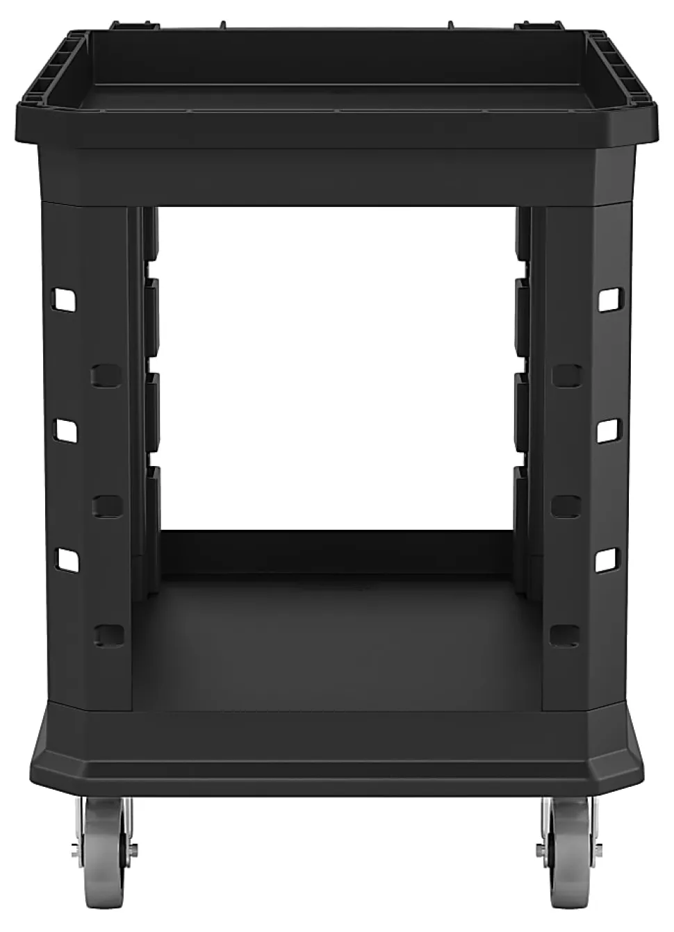 Suncast Commercial 2-Shelf Heavy-Duty Structural Foam Utility Cart, 34-13/16"H x 26-1/2"W x 48-3/4"D, Gray