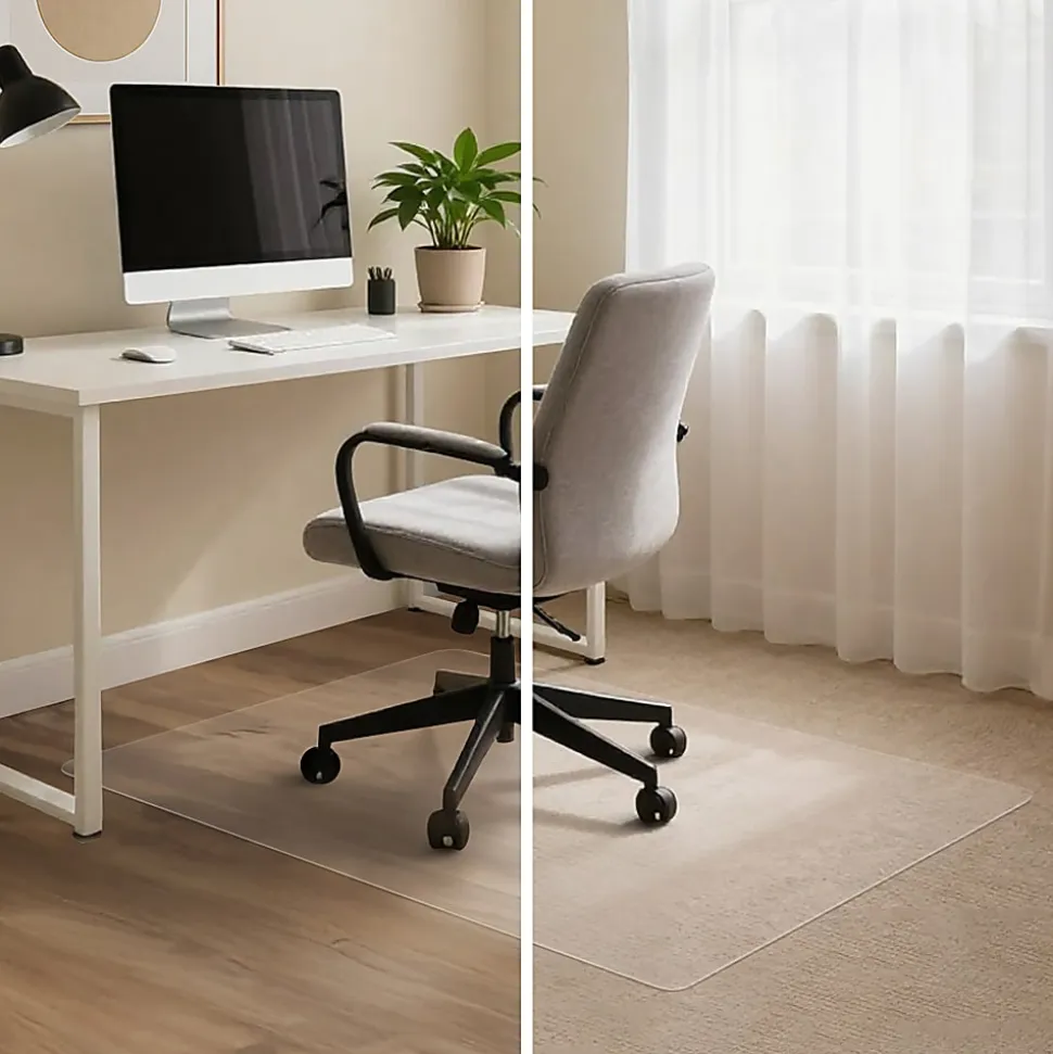 SuperGrip Multi-Surface Vinyl Chair Mat for Carpet or Hard Floor 36" x 48" Clear