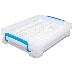 Super Stacker Document Box, 3-7/16”H x 10-1/2”W x 14-1/2”L, Clear