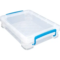 Super Stacker Document Box, 3-7/16”H x 10-1/2”W x 14-1/2”L, Clear