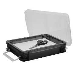 Super Stacker Document Box, 3-7/16”H x 10-1/2”W x 14-1/2”L, Gray