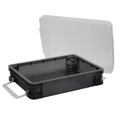Super Stacker Document Box, 3-7/16”H x 10-1/2”W x 14-1/2”L, Gray