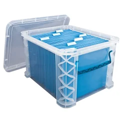 Super Stacker Letter Legal Storage Box 11-1/4" H x 14" W x 17-3/4" L Clear