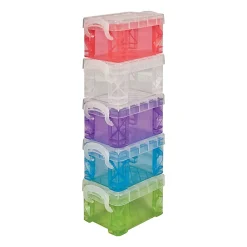 Super Stacker Pixie Storage Boxes, 9-1/2”H x 2-7/16”W x 3-1/4”D, Multicolor, Set Of 5 Boxes