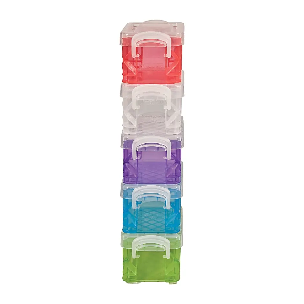 Super Stacker Pixie Storage Boxes, 9-1/2”H x 2-7/16”W x 3-1/4”D, Multicolor, Set Of 5 Boxes
