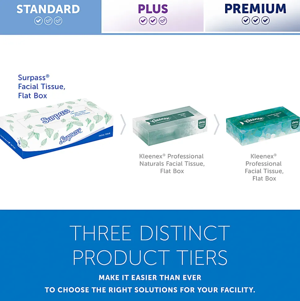 Surpass® 2-Ply Facial Tissue, Unscented, 100 Tissues Per Box, Case of 30 Boxes