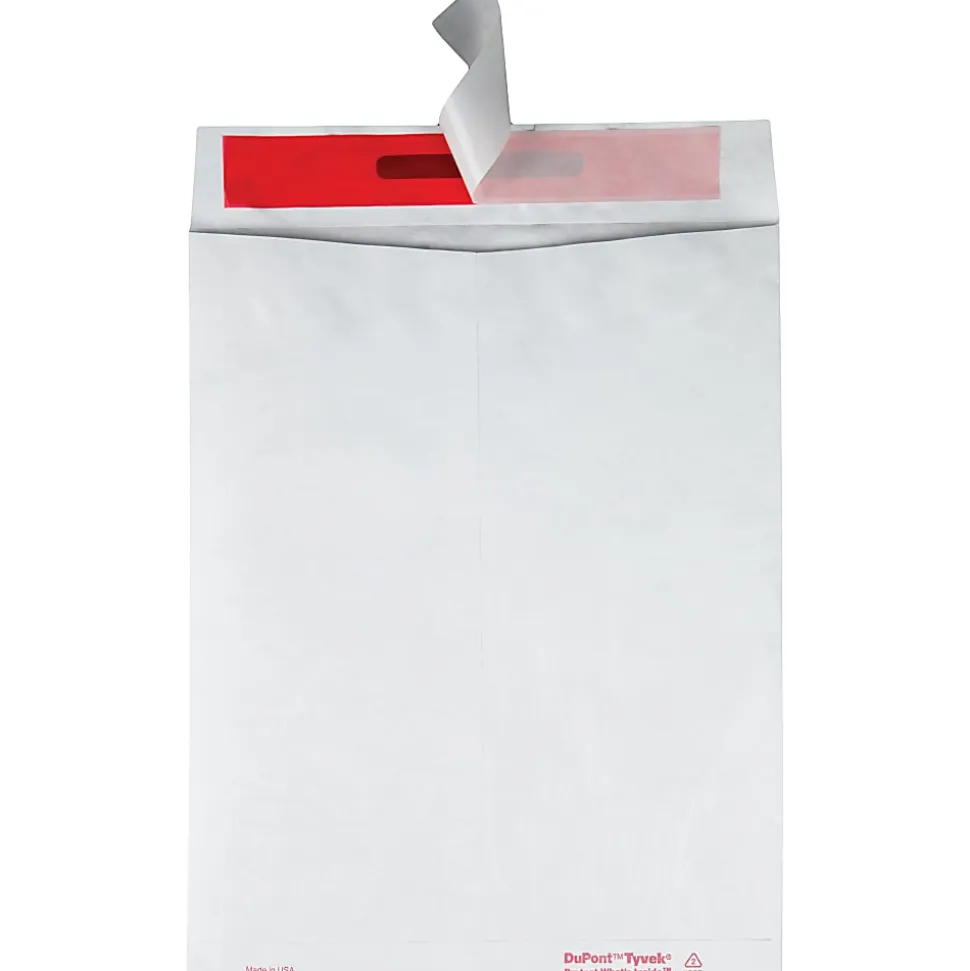 Survivor® Tyvek® Tamper-Indicator Envelopes, 10" x 13", Self-Adhesive, White, Box Of 100