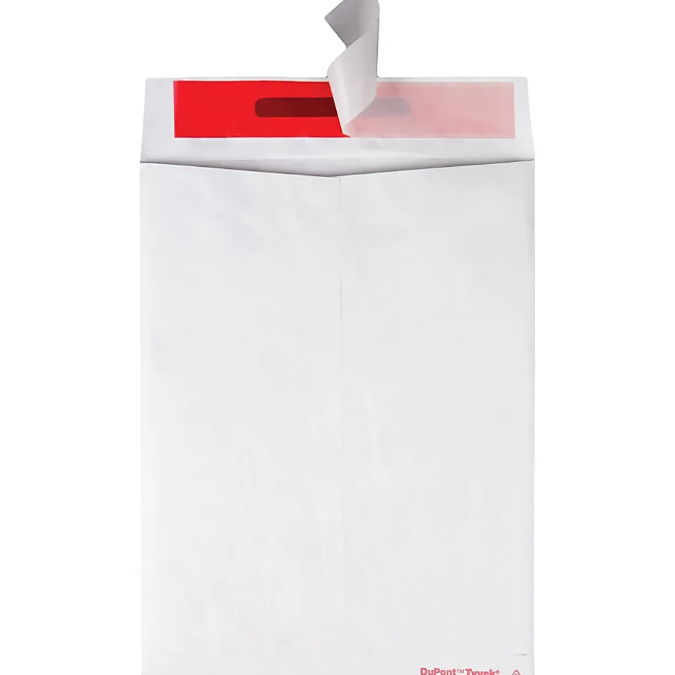 Survivor® Tyvek® Tamper-Indicator Envelopes, 9" x 12", Self-Adhesive, White, Box Of 100