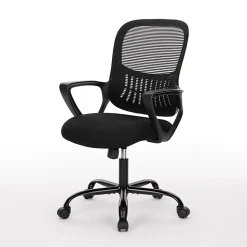 Sweetcrispy Ergonomic Mesh Mid-Back Task Chair, Black