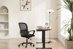 Sweetcrispy Ergonomic Mesh Mid-Back Task Chair, Black
