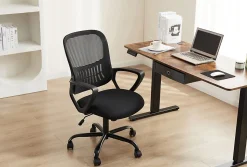 Sweetcrispy Ergonomic Mesh Mid-Back Task Chair, Black