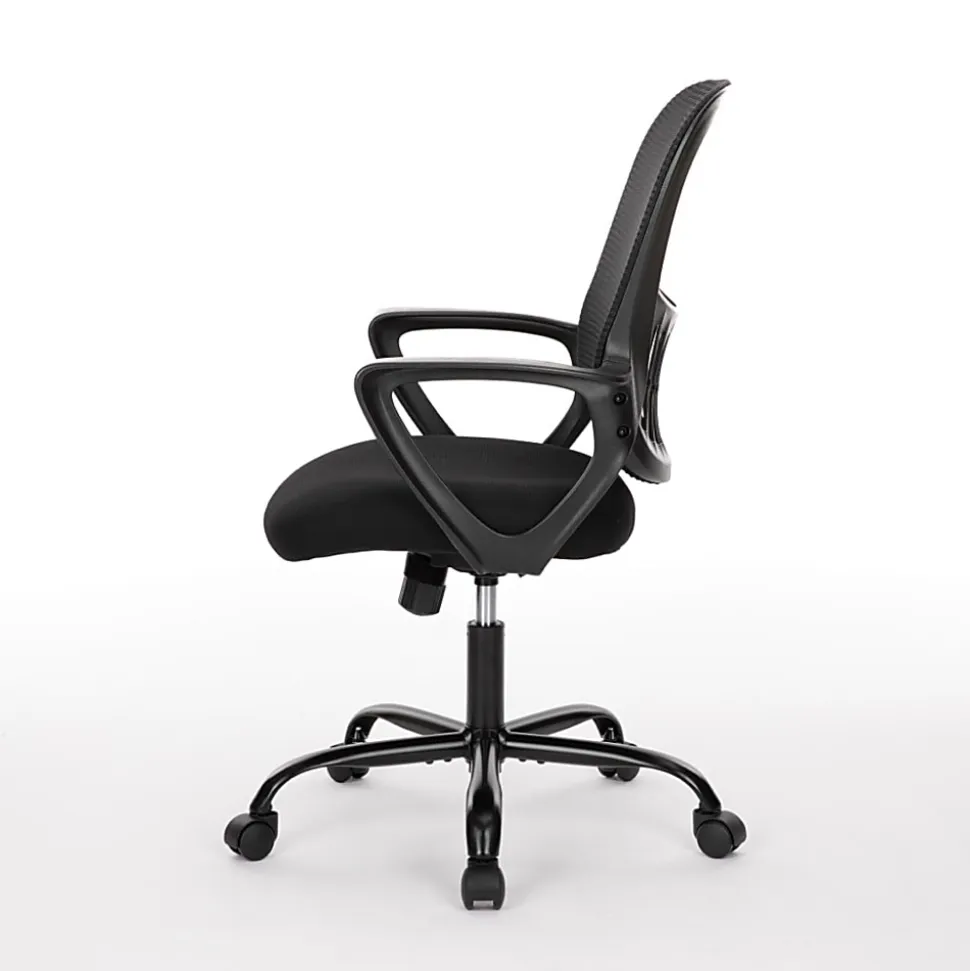 Sweetcrispy Ergonomic Mesh Mid-Back Task Chair, Black