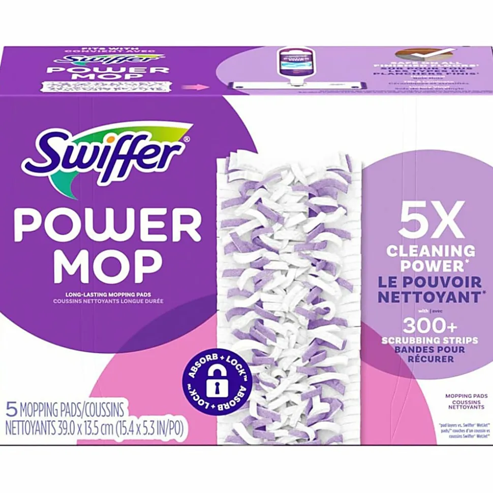 Swiffer PowerMop Multi-Surface Floor Cleaning Mopping Pad Refills, Pack Of 5 Refills