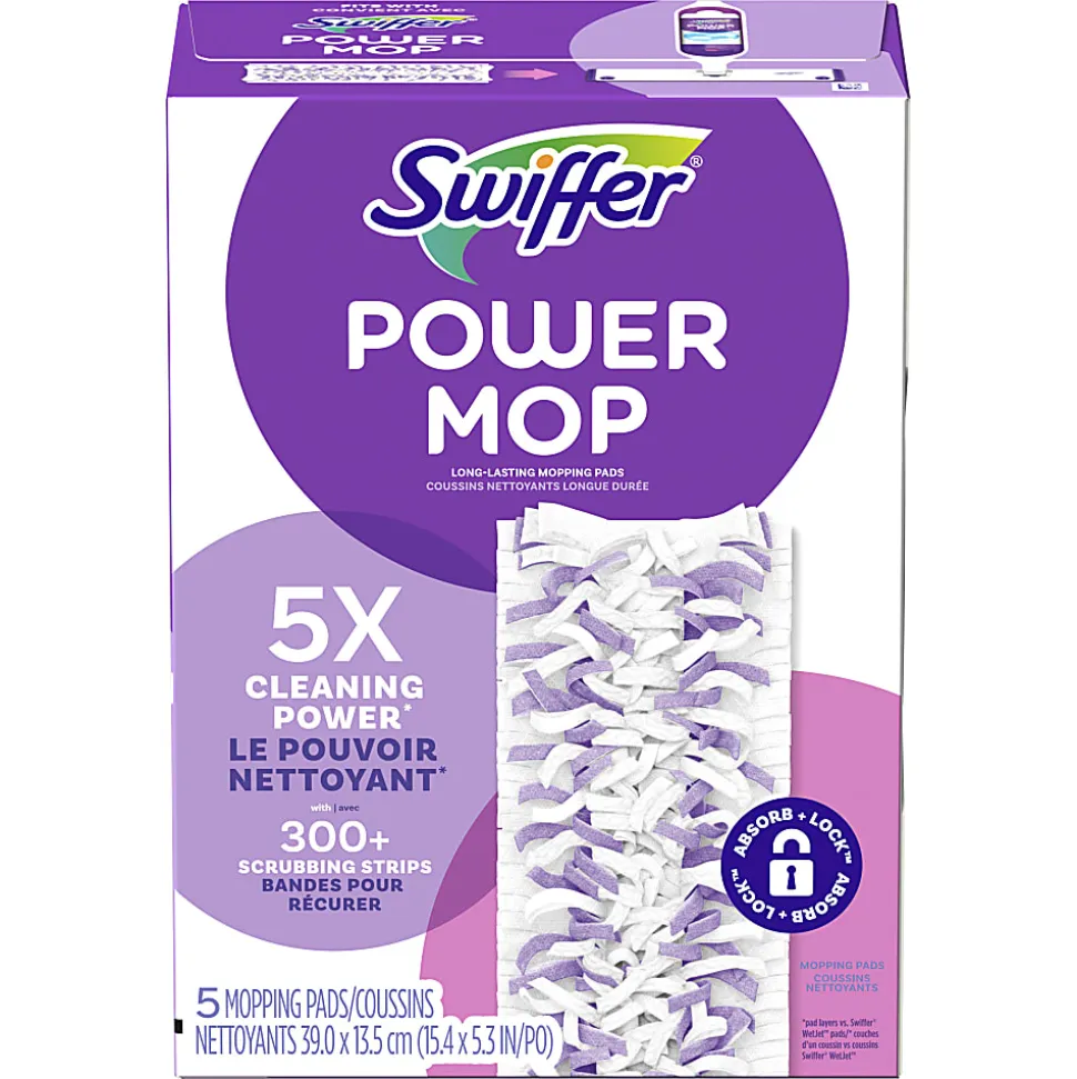 Swiffer PowerMop Multi-Surface Floor Cleaning Mopping Pad Refills, Pack Of 5 Refills