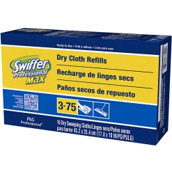 Swiffer Professional Max Dry Refill Cloth Dusting Pads, 16 Cloths Per Box