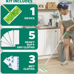 Swiffer Sweep And Mop 2-in-1 Dry + Wet Floor Mopping And Sweeping Kit, 23-1/16" x 5"