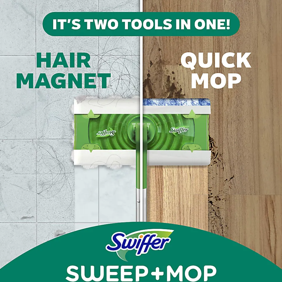 Swiffer Sweep And Mop 2-in-1 Dry + Wet Floor Mopping And Sweeping Kit, 23-1/16" x 5"