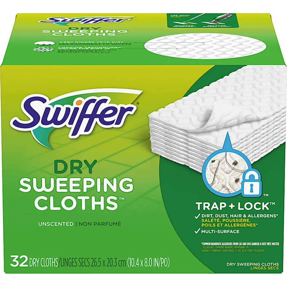 Swiffer® Sweeper Multi-Surface Dry Sweeping Cloth Refills, 6-1/8", White, Pack Of 32 Refills
