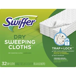 Swiffer® Sweeper Multi-Surface Dry Sweeping Cloth Refills, 6-1/8", White, Pack Of 32 Refills