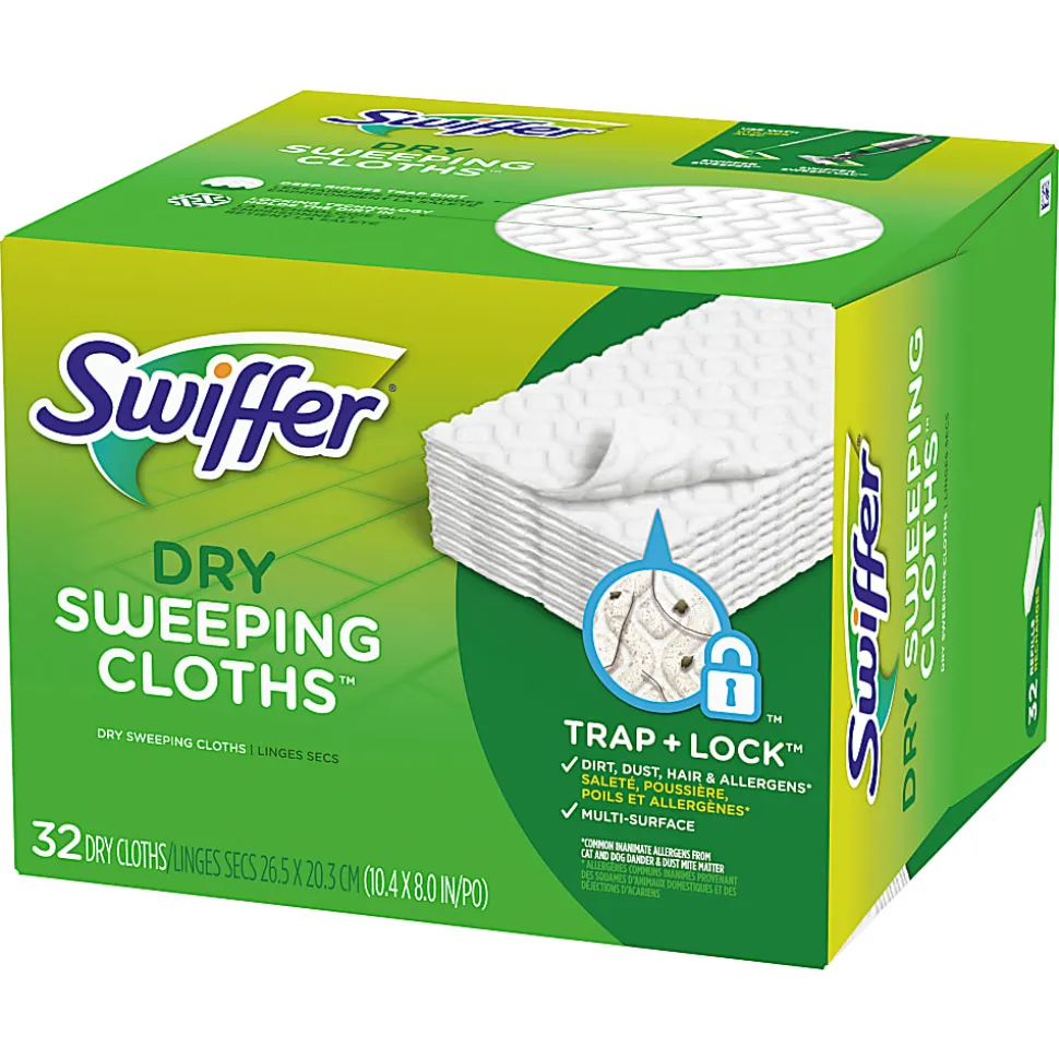 Swiffer® Sweeper Multi-Surface Dry Sweeping Cloth Refills, 6-1/8", White, Pack Of 32 Refills