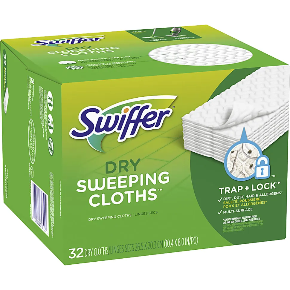 Swiffer® Sweeper Multi-Surface Dry Sweeping Cloth Refills, 6-1/8", White, Pack Of 32 Refills