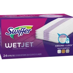 Swiffer® WetJet System Refill Cloths, 14" x 3", 24 Cloths Per Pack, Box Of 4 Packs