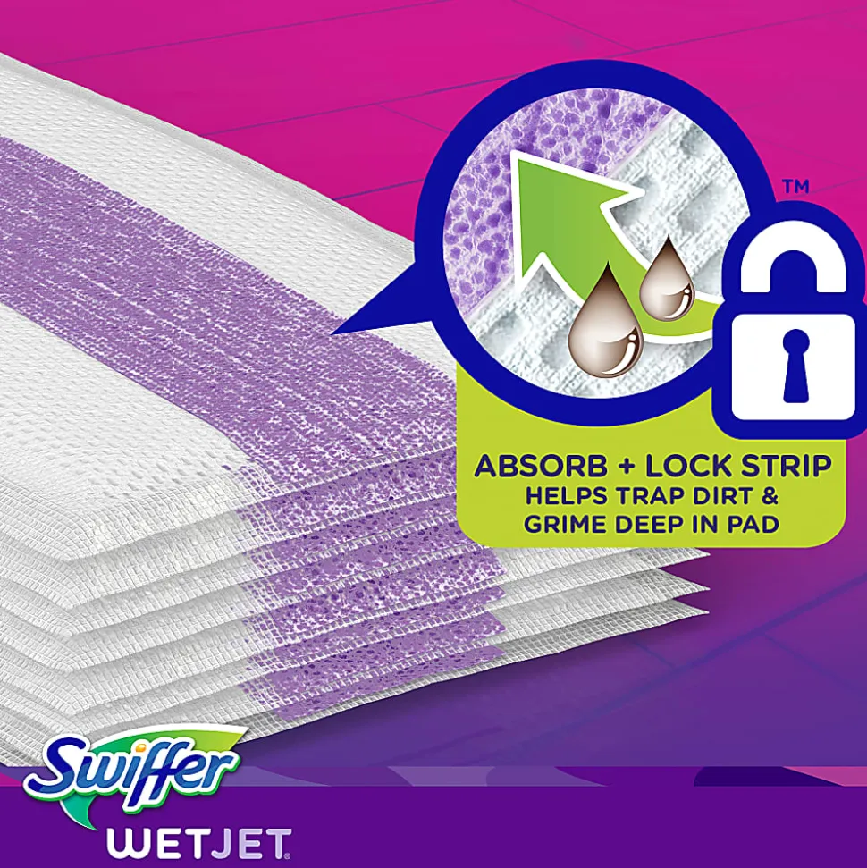 Swiffer® WetJet System Refill Cloths, 14" x 3", 24 Cloths Per Pack, Box Of 4 Packs