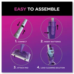 Swiffer® WetJet® WetJet Mop Starter Kit with 10 Pads and 1 Cleaner, 11.3 x 5.4 Head, Silver Handle