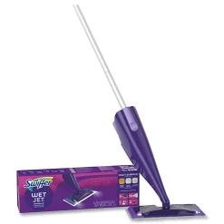 Swiffer® WetJet® WetJet Mop Starter Kit with 10 Pads and 1 Cleaner, 11.3 x 5.4 Head, Silver Handle