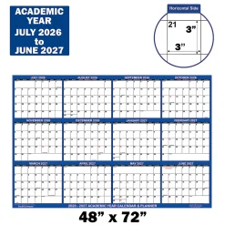2026-2027 SwiftGlimpse Academic Monthly Wall Calendar, 72” x 48