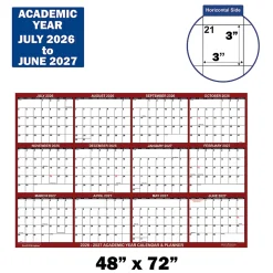 2026-2027 SwiftGlimpse Academic Monthly Wall Calendar, 72” x 48