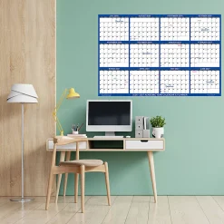 2026-2027 SwiftGlimpse Academic Monthly Wall Calendar, 32” x 48", Navy/White, July To June, Total Qty 1