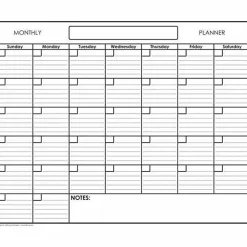 SwiftGlimpse Erasable Monthly Wall Planner, 24” x 36”, Black/White, Undated