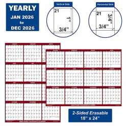 2026 SwiftGlimpse Yearly Reversible Erasable Wall Calendar, 18