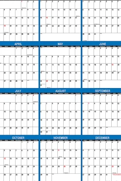 2026 SwiftGlimpse Yearly Reversible Erasable Wall Calendar, 24