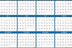 2026 SwiftGlimpse Yearly Reversible Erasable Wall Calendar, 32" x 48", White/Navy, January To December