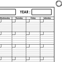SwiftGlimpse Yearly Wall Planner, 36” x 100”, Black/White, Undated
