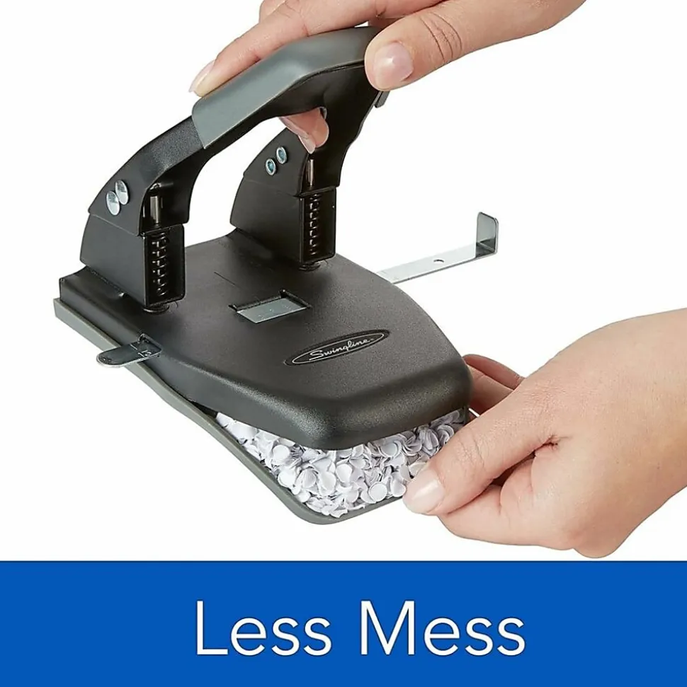 Swingline® Comfort Handle 2-Hole Punch, Black/Gray