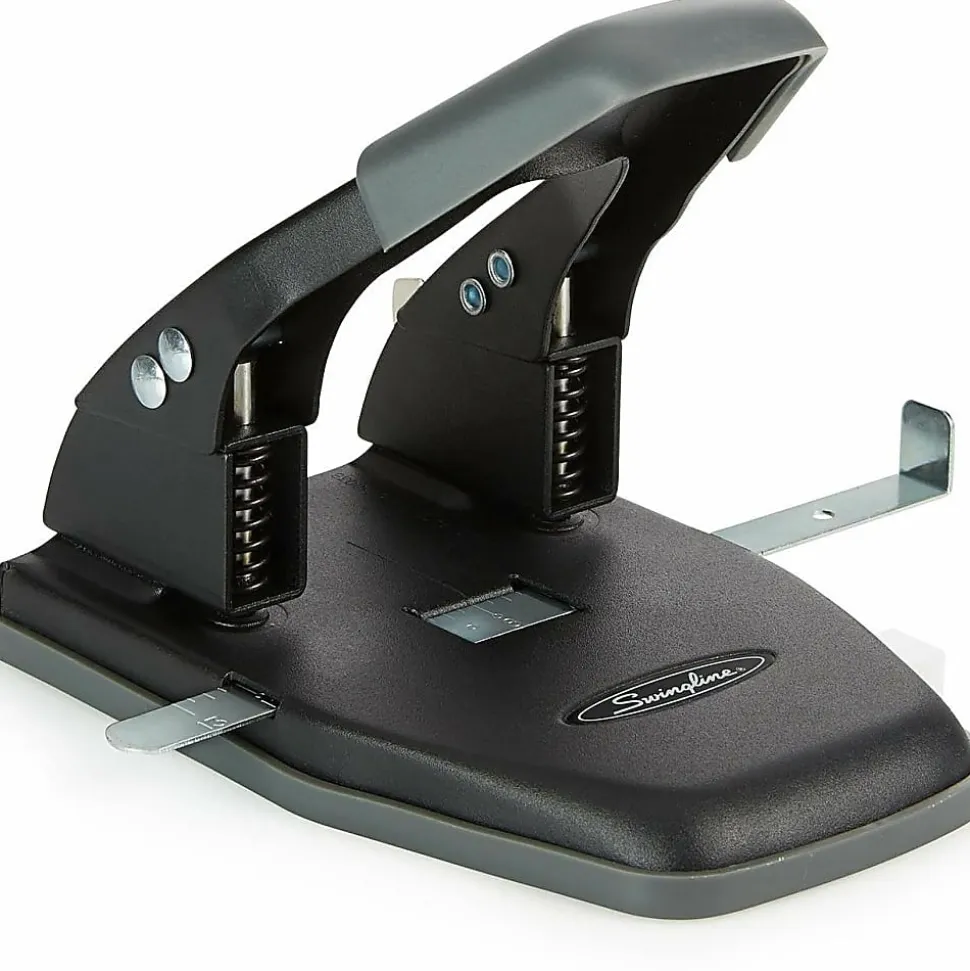 Swingline® Comfort Handle 2-Hole Punch, Black/Gray