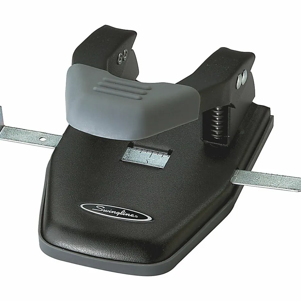 Swingline® Comfort Handle 2-Hole Punch, Black/Gray