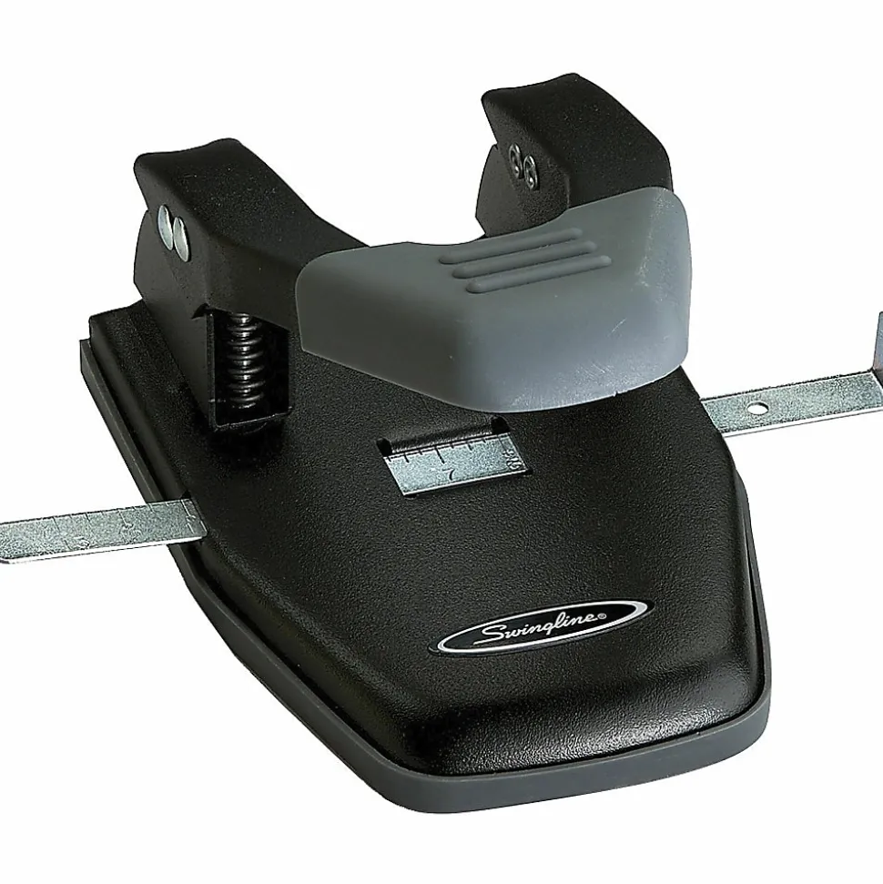 Swingline® Comfort Handle 2-Hole Punch, Black/Gray